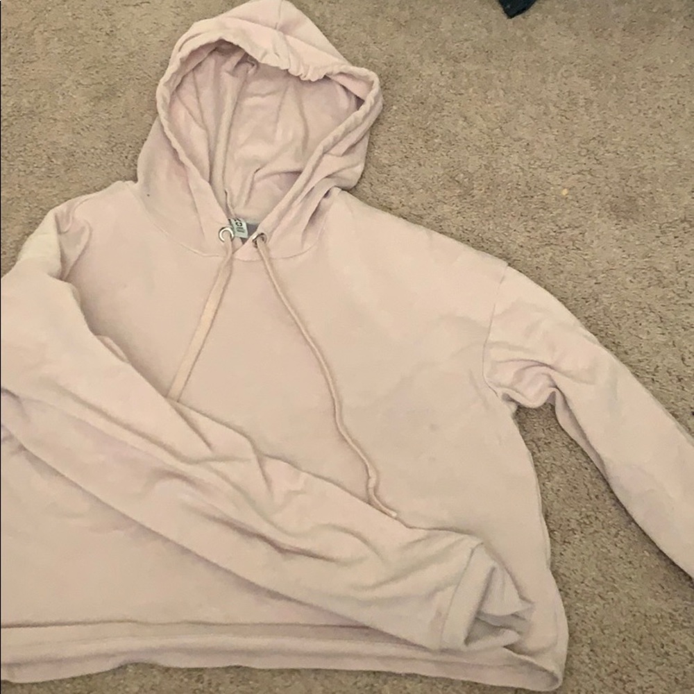 Pink Cropped Hoodie